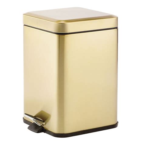 square metal waste box with lid|mDesign Square Metal 1.5 Gallon Step Trash Can .